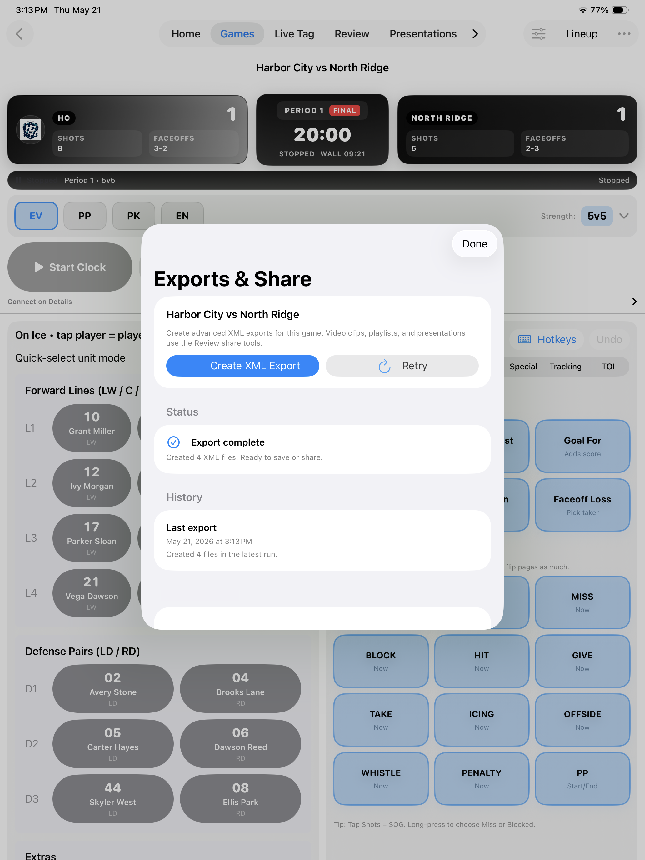 Kaish App export and Share File screen