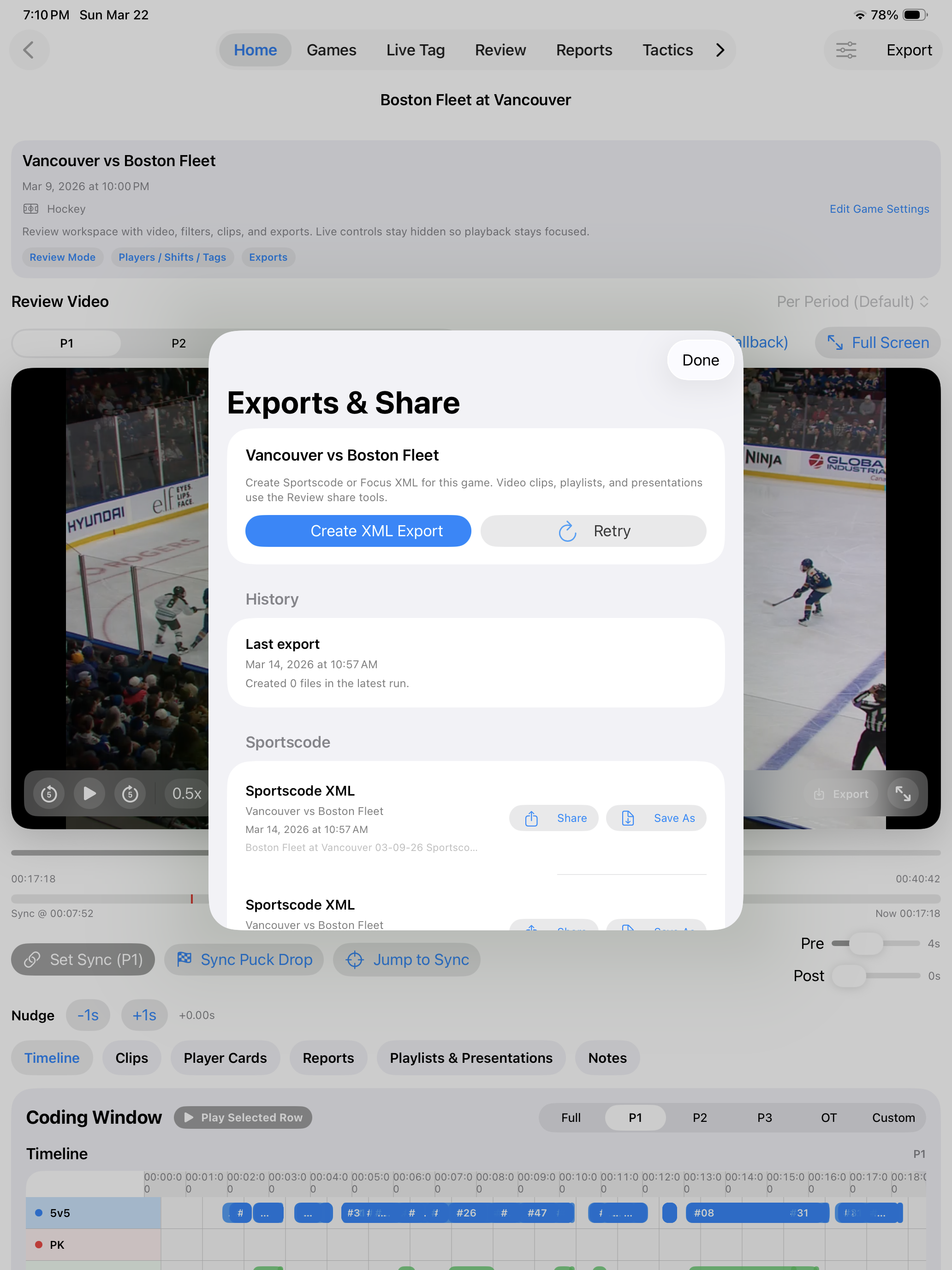 Kaish export and share screen